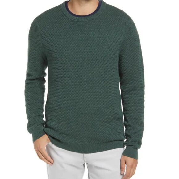 NEW Nordstrom Popcorn Stitch Sweater Size XXL Green Knit 2021 2XL Pullover Top - Picture 1 of 10